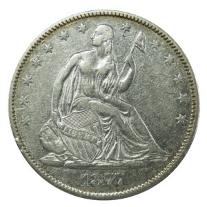 1877 Higher Grade Seated Liberty Half Dollar 90% Silver Coin