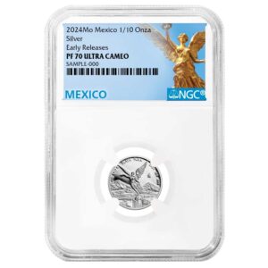 Mexico 2024 1/10-oz Proof Silver Libertad Onza NGC PF70UC ER Mexico Label