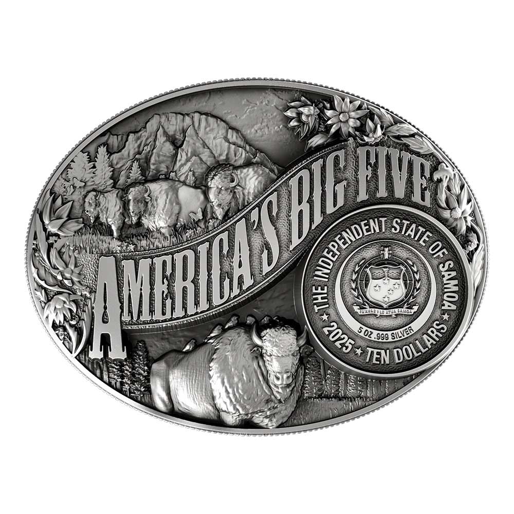 Samoa 2025 $10 5-oz American Bison Silver Antiqued & Gold Gilded w/ Box &  COA - ModernCoinMart