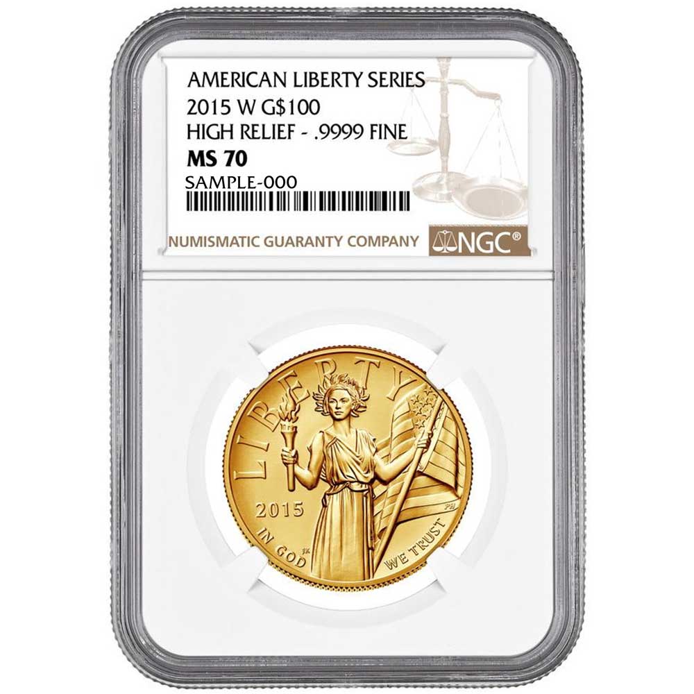 American Liberty Gold coin displayed in a proper coin storage case