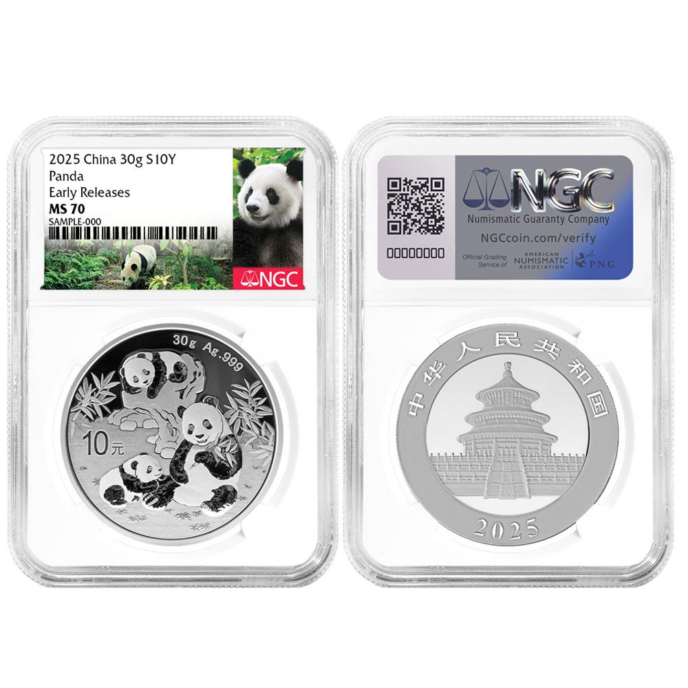 China 2025 ¥10 30-g Silver Panda NGC MS70 ER Panda Label | eBay