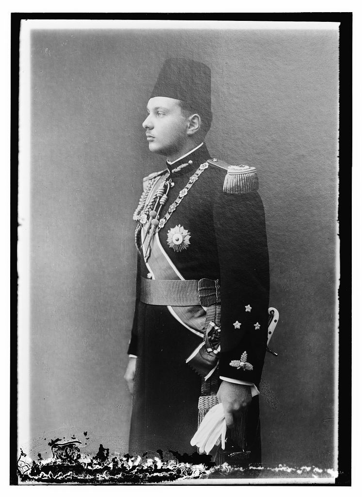 Black and white picture of King Farouk
