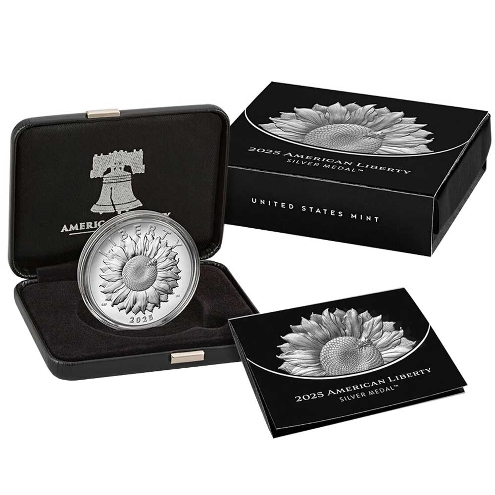 2025-P 1-oz Proof American Liberty Silver Medal Box, OGP & COA