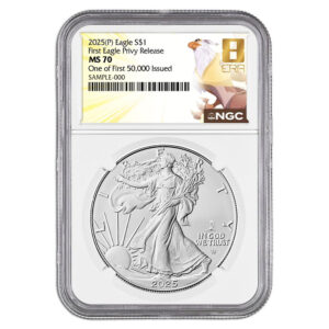 2025 (P) $1 1-oz American Silver Eagle First Eagle Privy Releases One of First 50,000 NGC MS70 8th ERA Label