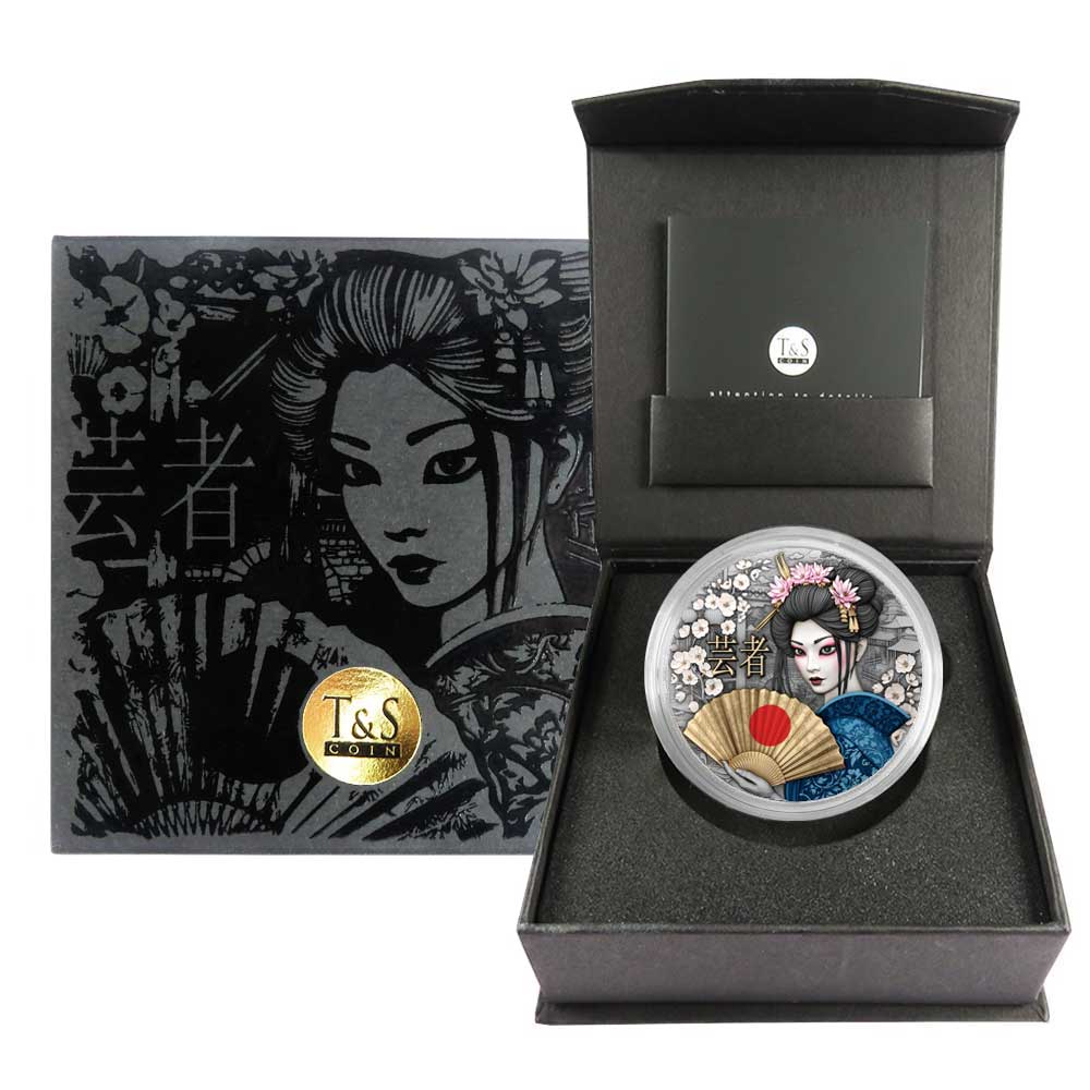 2025 $5 Geisha 2-oz Antiqued Silver Coin By T&S Coin Mintage of 500 -  ModernCoinMart