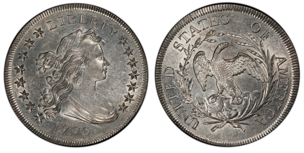 The obverse and reverse of the 1796 quarter.