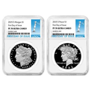 2pc - 2025-S Proof $1 Morgan and Peace Silver Dollar