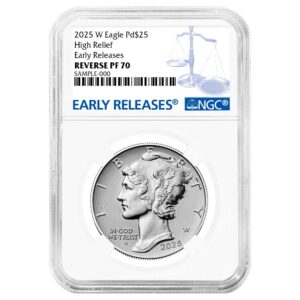 2025-W $25 1-oz Reverse Proof American Palladium Eagle NGC PF70 ER Blue Label