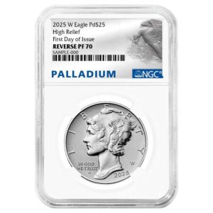 2025-W $25 1-oz Reverse Proof American Palladium Eagle NGC PF70 FDI Palladium Label