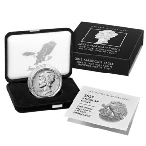 2025-W $25 1-oz Reverse Proof American Palladium Eagle OGP Box and COA