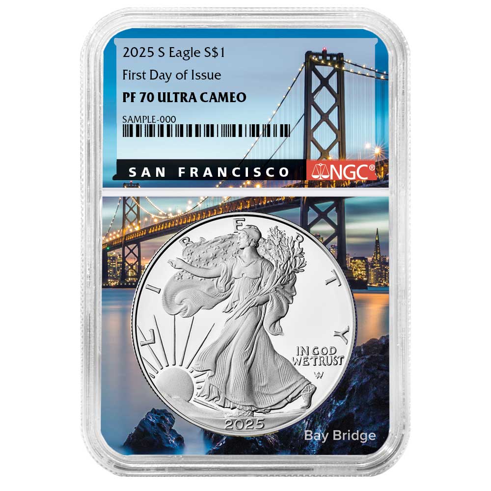 2025-S $1 1-oz Proof American Silver Eagle NGC PF70UC FDI San Francisco Core