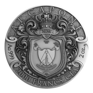Cameroon 2025 2000 Francs 2-oz Al Capone High Relief Antiqued