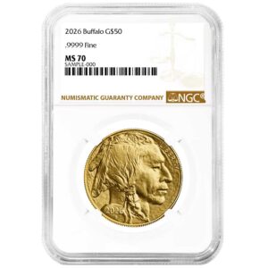 2026 $50 1-oz American Gold Buffalo NGC MS70 Brown Label