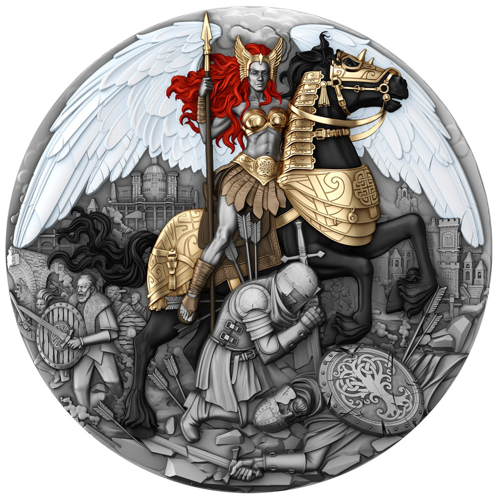 2025 $5 2-oz Valkyrie High Relief Antiqued Silver Coin by T&S Coin Mintage  of 500 - ModernCoinMart