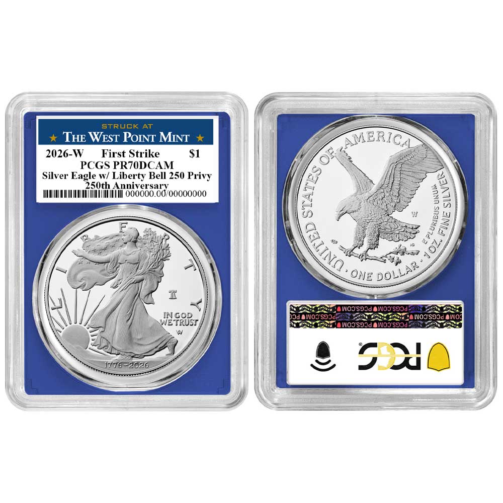 Presale - 3pc Set - 2026-W $1 1-oz Proof American Silver Eagle PCGS  PR70DCAM FS West Point Label Red White Blue - ModernCoinMart