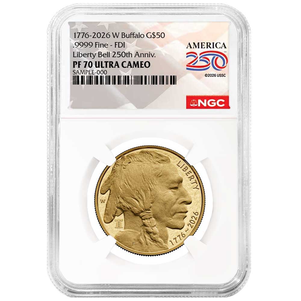 Presale - 2026-W $50 1-oz Proof American Gold Buffalo NGC PF70 FDI American 250th Anniversary Label