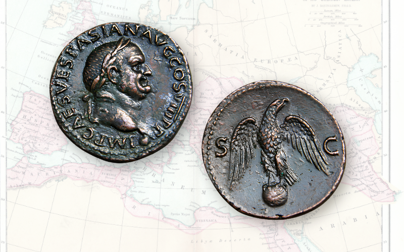 Image of an ancient Roman Coin depicting an eagle