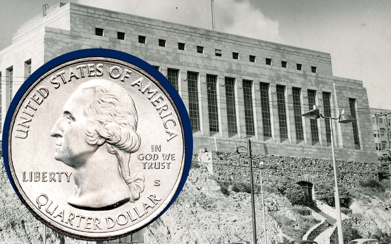 Am Image of the San Francisco Mint and Coin