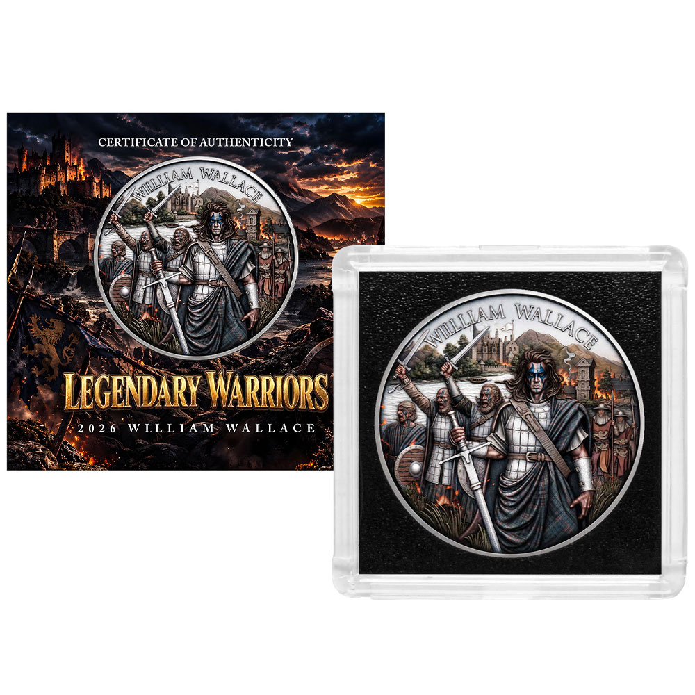 1-oz Colorized William Wallace Design .999 Fine Silver Round